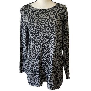 Chico's Black and Gray Animal Print Tunic
